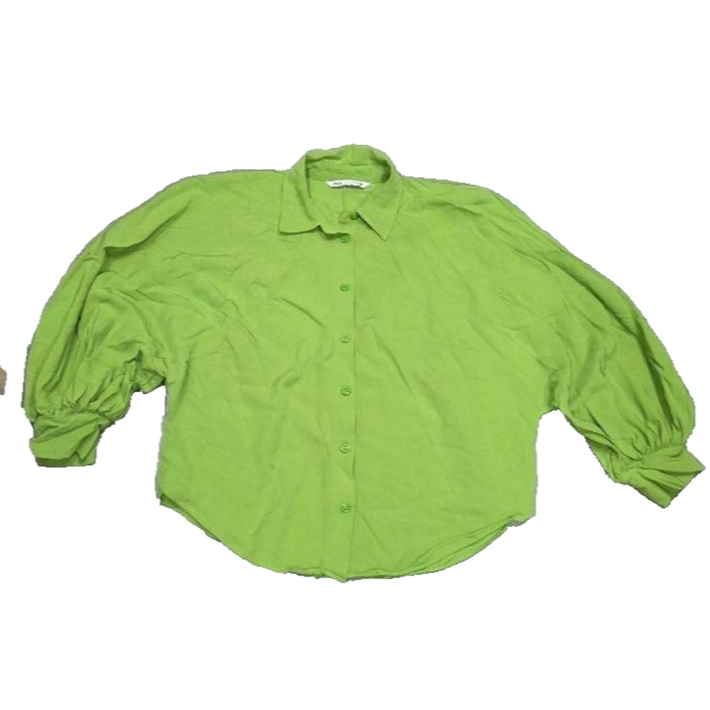 Zara Green Women's Button Down Collared Shirt Top Blouse Green Boho L A004991 - Picture 2 of 12